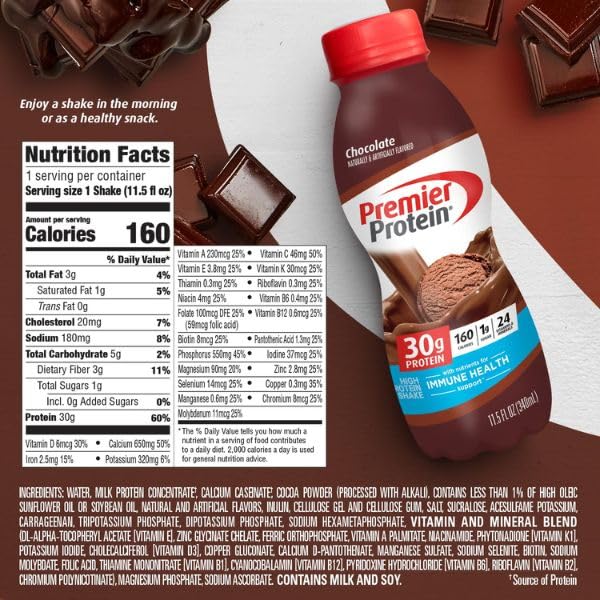 High Protein Shake, 30g Protein, 1g Sugar, 12 Pack